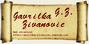 Gavrilka Živanović vizit kartica